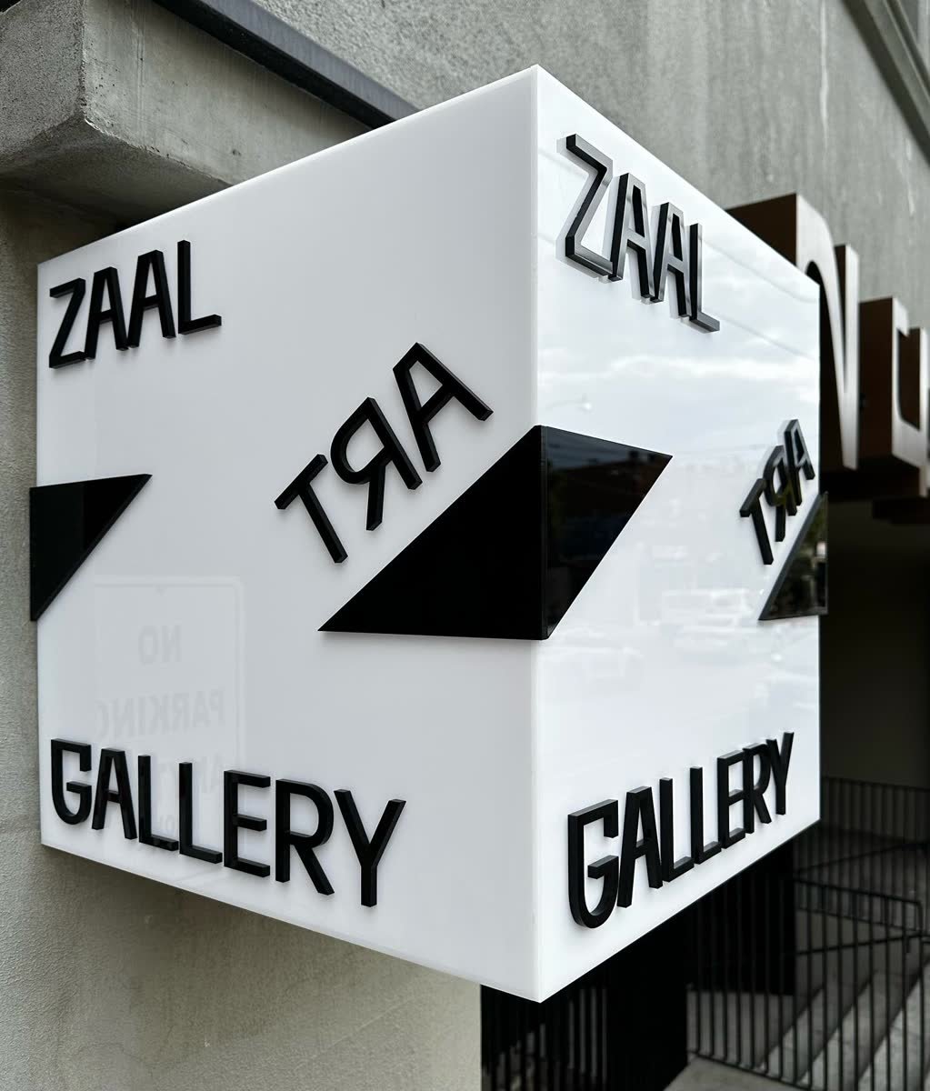 Illuminated sign box for Zaal Art Gallery